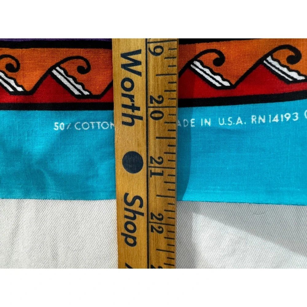 Vtg Wamcraft Bandana Lot 2 Burgundy Paisley Southwestern Turquoise Made‎ in USA